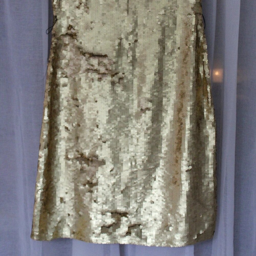 NWT Marks & Spencer Limited Collection Gold Sequin Shift Dress – Size 10 - Picture 7 of 9